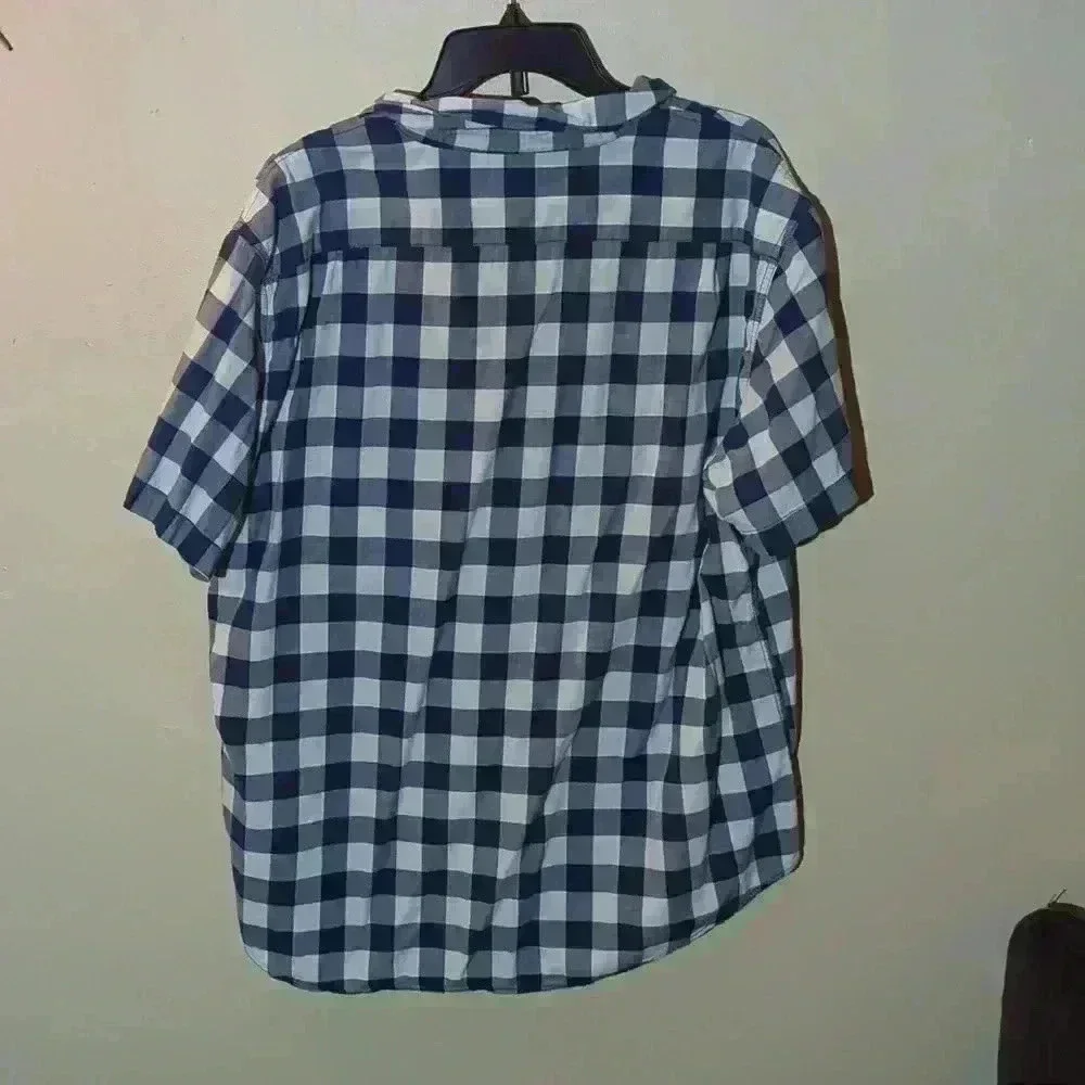 Merona, XL, blue and white button up tshirt